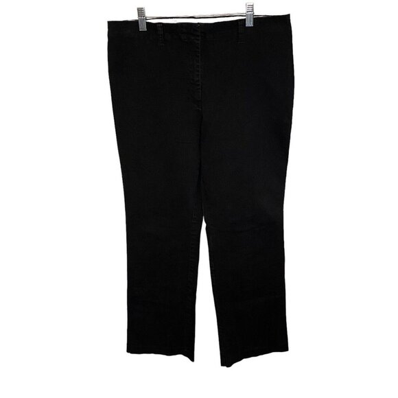 TOMMY HILFIGER Women Size 14 Black Zippered Pockets Princeton Straight Leg Pants - Picture 1 of 9